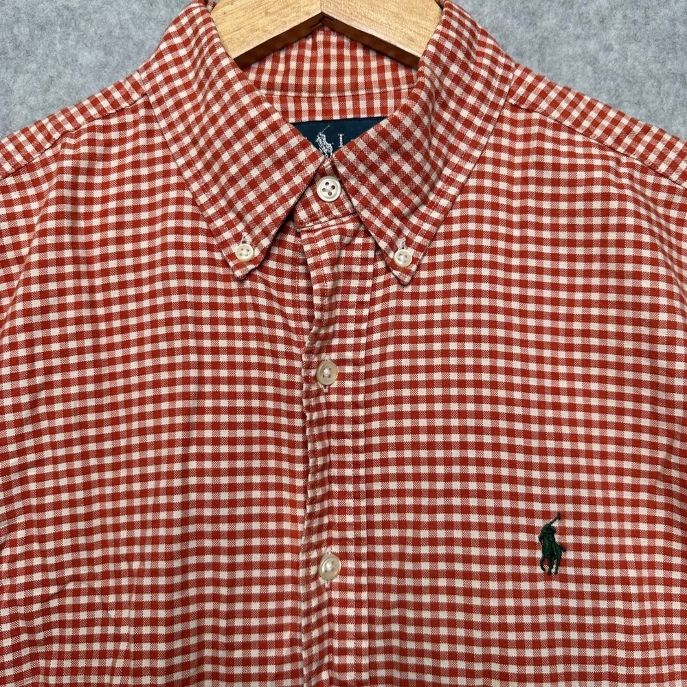 Ralph Lauren Men Classic Fit Gingham Long Sleeve Button Down Shirt Size M